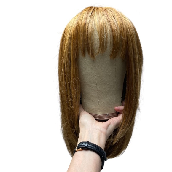wig SHAKE-N-GO red / blonde 19" long average straight bangs synthetic 5.4oz Mod - Picture 1 of 17